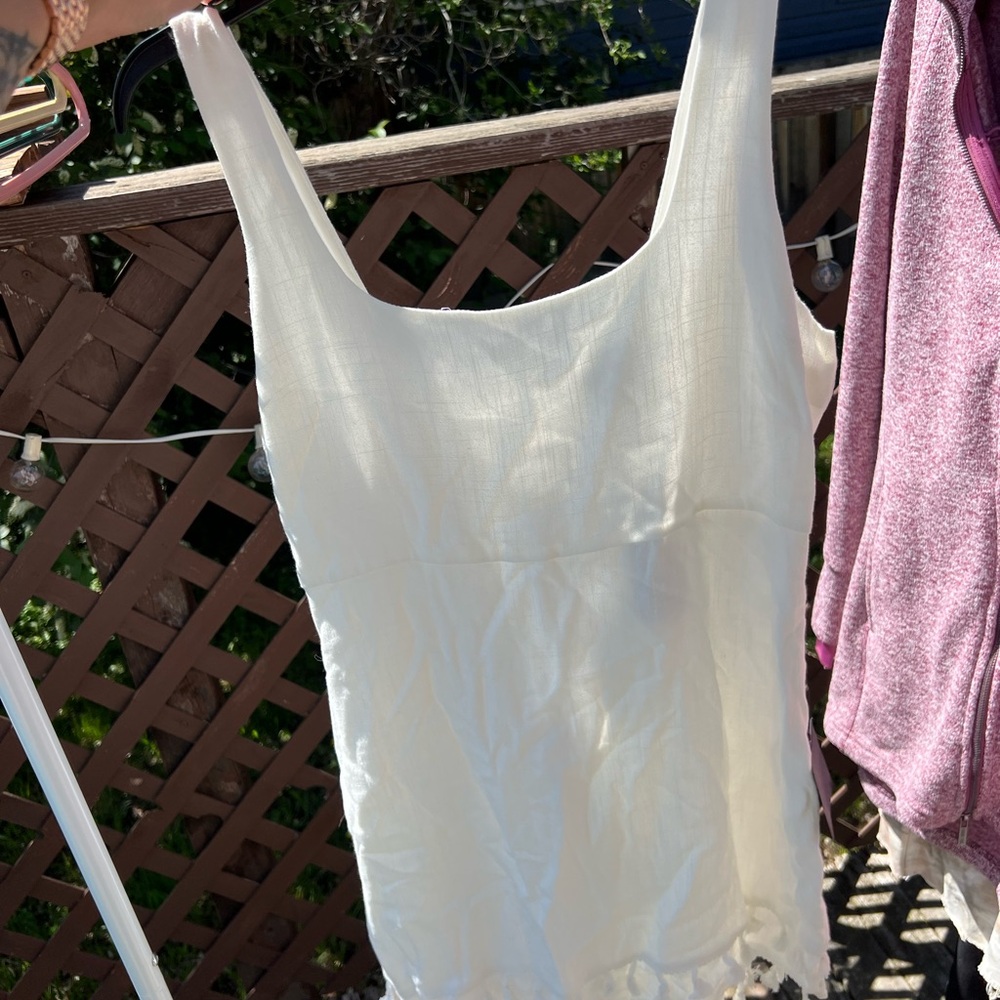 Lulu's White Fitted Sleeveless Dress